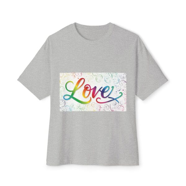 Our  "Love" 'spirals' design on a Unisex Tee, Inspirational Oversized Box Tshirt, Religious Graphic Top, Travel Bible Verse Apparel - Image 15