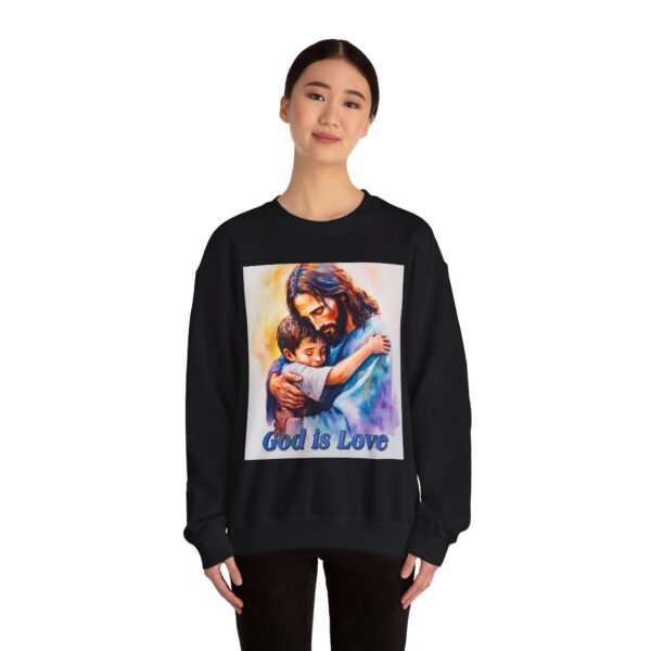 Crewneck Sweatshirt-with our "God is Love" series with Jesus hugging a young boy! Inspirational Biblical Vintage Inspired Gift - Image 8