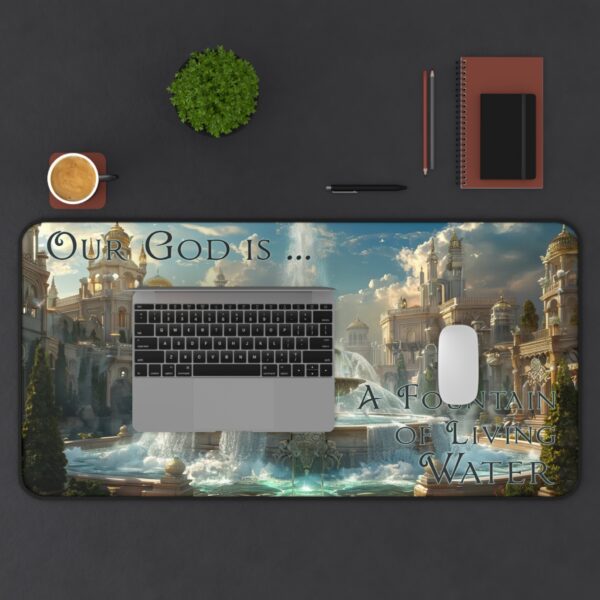 Inspirational Desk Mat "Our God is a Fountain of Living Water" Heavenly Christian Bible Verse Scripture Mouse Pad Office Decor Accessory - Image 11