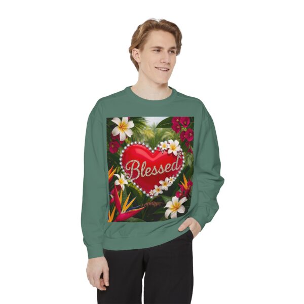 Sweatshirt Unisex with our Inspirational "Blessed" 'Solid Red Heart' Design!! Faith Apparel Gospel Fashion Jumper, Pullover - Image 4