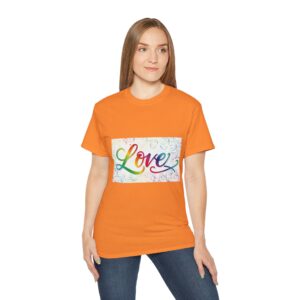 Our inspirational "Love" 'spirals' Design!! on a Christian Unisex Cotton T-Shirt, Faith Spiritual Apparel, Love Gift