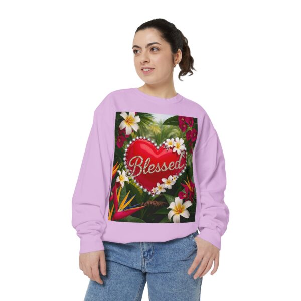 Sweatshirt Unisex with our Inspirational "Blessed" 'Solid Red Heart' Design!! Faith Apparel Gospel Fashion Jumper, Pullover - Image 39