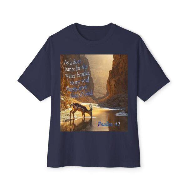 Psalm 42 Deer Panting Unisex Tee, Inspirational Israel Shirt, Oversized Box Tshirt, Religious Graphic Top, Travel Bible Verse Apparel - Image 17