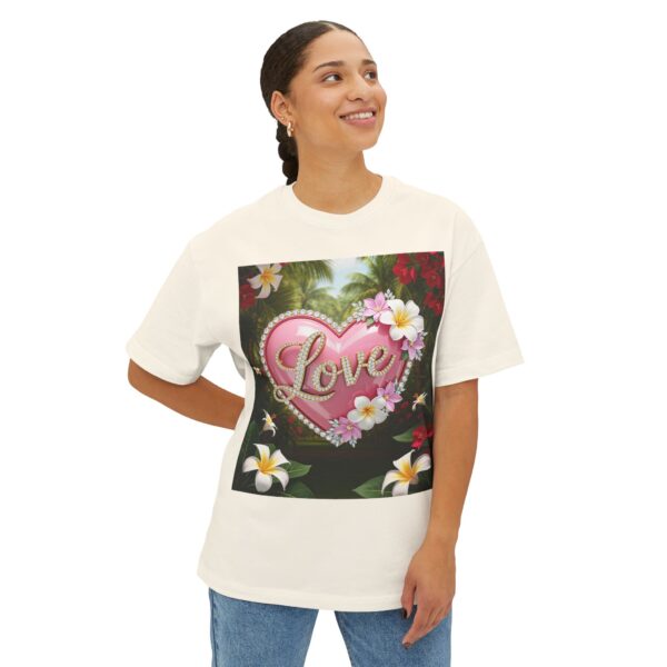 Our Inspirational "Love" 'Solid Pink Heart' Design! Boxy T-Shirt Christian Faith Apparel Unisex Cotton Tee, Oversized Boxy Top T-shirt - Image 5