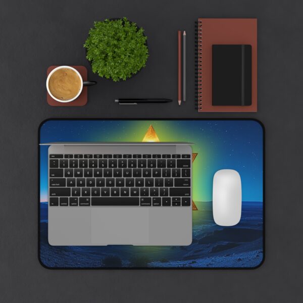 Inspirational Desk Mat 'Star of David over Israel' - Mouse Pad, Office Decor Desk Accessory, Gaming Pad, Computer Mat, Non-Slip - Image 2