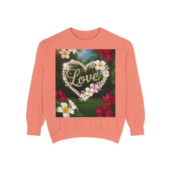 Sweatshirt Unisex Inspirational-With Our Beautiful "Love" 'Diamond Ring Heart' Faith Gospel Apparel Unisex Jumper, Religious Gift, Comfort Wear Philippians 4:8 - Image 2
