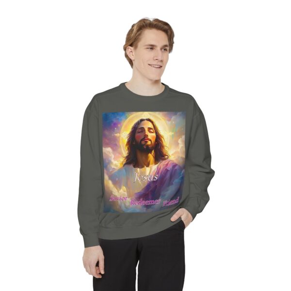 Sweatshirt Unisex our inspirational 'Jesus: Savior, Redeemer, Friend' design! Faith Apparel Gospel Fashion Jumper, Pullover - Image 19