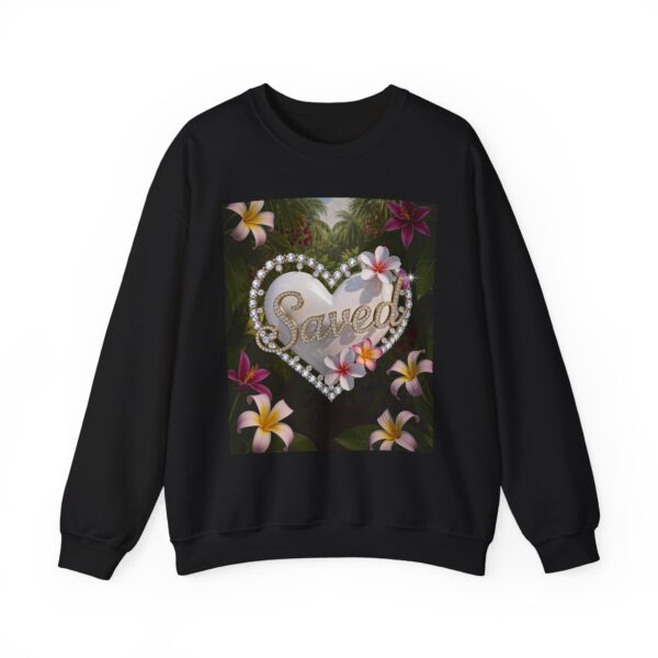 Crewneck Sweatshirt-with our Inspirational "Saved" 'Pure White Heart' Design!! Vintage Inspired Faith Apparel, Gospel Fashion Unisex Heavy - Image 8