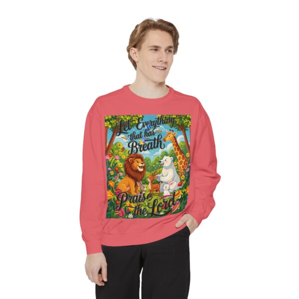 Sweatshirt Unisex with our inspirational "Let Everything that has Breath Praise the Lord!" Design! Faith Apparel Gospel Fashion Jumper, Pullover - Image 42