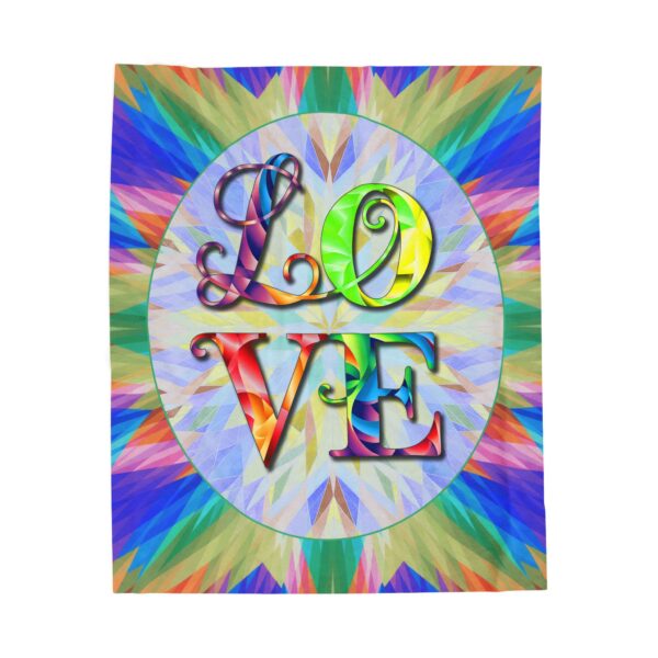 Our "Love" 'kaleidoscope' Inspirational Velveteen Plush Throw Blanket A Cozy Gift for Anniversary, Wedding Faith Home Decor Bedding - Image 5