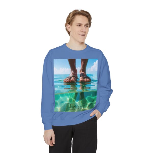 Sweatshirt Unisex Inspirational "Trust"-Walk on Water Design, Christian Apparel, Faith-Based Comfort, Religious Jumper, Gift for Believers - Image 20
