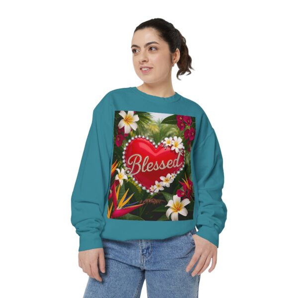 Sweatshirt Unisex with our Inspirational "Blessed" 'Solid Red Heart' Design!! Faith Apparel Gospel Fashion Jumper, Pullover - Image 24
