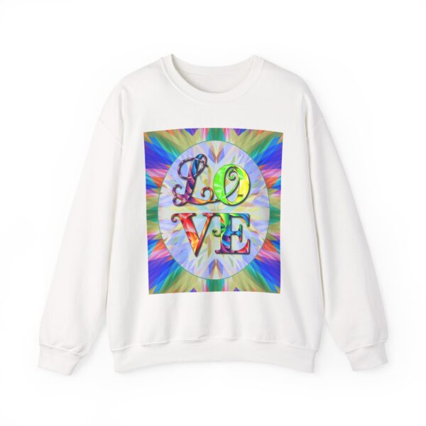 Crewneck Sweatshirt-with our inspirational "Love" 'kaleidoscope' Design!! Vintage Inspired Faith Apparel, Gospel Fashion Unisex Heavy - Image 4