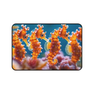 Inspirational Desk Mat 'Seahorses' - Mouse Pad, Office Decor Desk Accessory, Gaming Pad, Computer Mat, Non-Slip