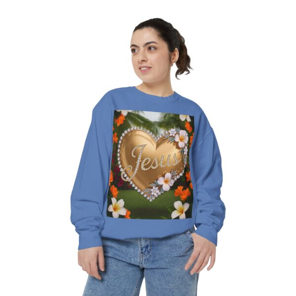 Sweatshirt Unisex with our Inspirational "Jesus" 'Diamond Ring-Solid Gold Heart' Design! Faith Apparel Gospel Fashion - Image 34