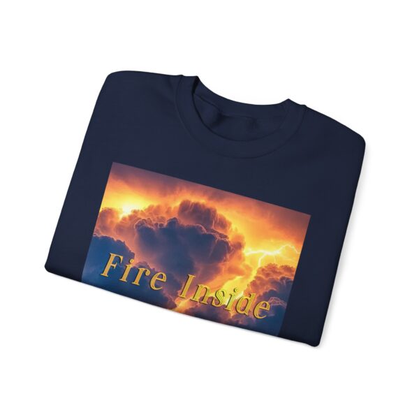 Crewneck Sweatshirt with our 'Storm Light' "Fire Inside" design! Beauty of Creation Tropical Storm Inspirational Sweatshirt Unisex - Image 41