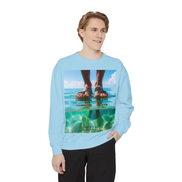 Sweatshirt Unisex Inspirational "Trust"-Walk on Water Design, Christian Apparel, Faith-Based Comfort, Religious Jumper, Gift for Believers - Image 18