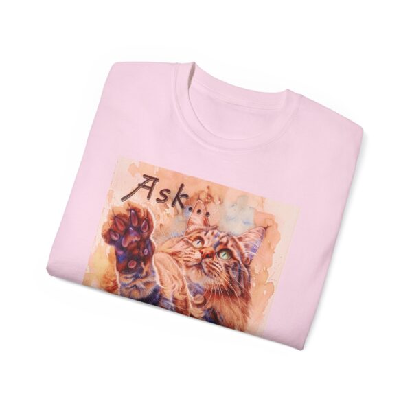 Our "Ask ...and ye shall receive" Matt 7:7 featuring a Maine Coon Cat asking for a treat! Vintage Christian Faith Apparel Unisex Cotton T-Shirt, Thoughtful Quote, Philippians 4:8 - Image 5