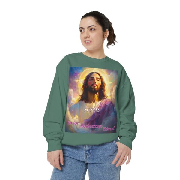 Sweatshirt Unisex our inspirational 'Jesus: Savior, Redeemer, Friend' design! Faith Apparel Gospel Fashion Jumper, Pullover - Image 6