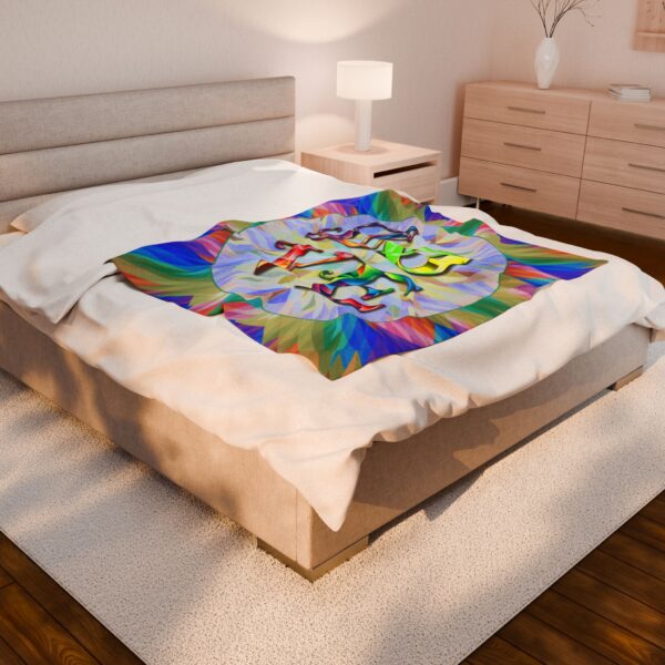 Our "Love" 'kaleidoscope' Inspirational Velveteen Plush Throw Blanket A Cozy Gift for Anniversary, Wedding Faith Home Decor Bedding - Image 8
