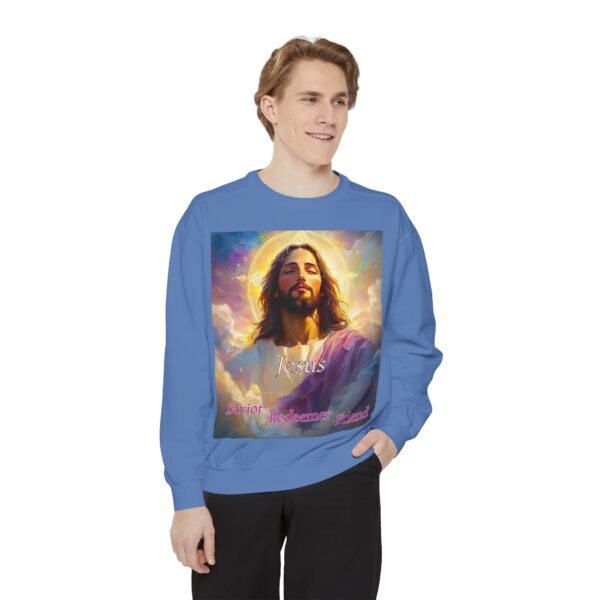Sweatshirt Unisex our inspirational 'Jesus: Savior, Redeemer, Friend' design! Faith Apparel Gospel Fashion Jumper, Pullover - Image 32