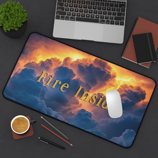 Inspirational Desk Mat 'Storm Light' "Fire Inside" - Mouse Pad Office Decor Desk Accessory Gaming Pad Computer Mat Non-Slip Beauty of Nature - Image 6