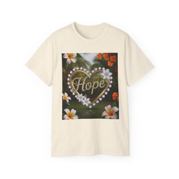 Our "Hope" Inspirational 'Diamond Ring Heart' Design Vintage Christian Faith Apparel Unisex Cotton T-Shirt, Thoughtful Quote, Philippians 4:8 - Image 4