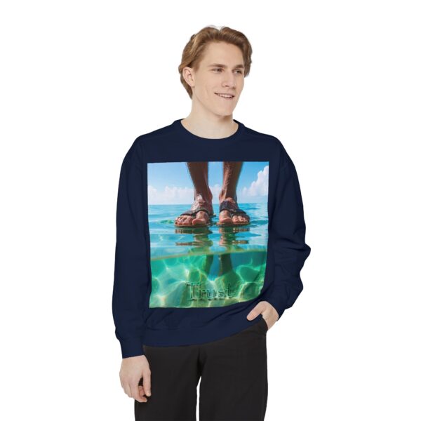 Sweatshirt Unisex Inspirational "Trust"-Walk on Water Design, Christian Apparel, Faith-Based Comfort, Religious Jumper, Gift for Believers - Image 26