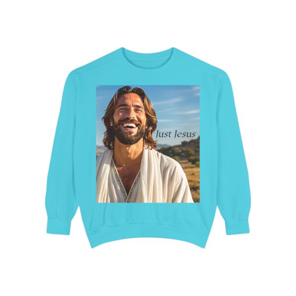 Sweatshirt Unisex with our inspirational  "Just Jesus" Design!! Faith Apparel Gospel Fashion Jumper, Pullover - Image 26