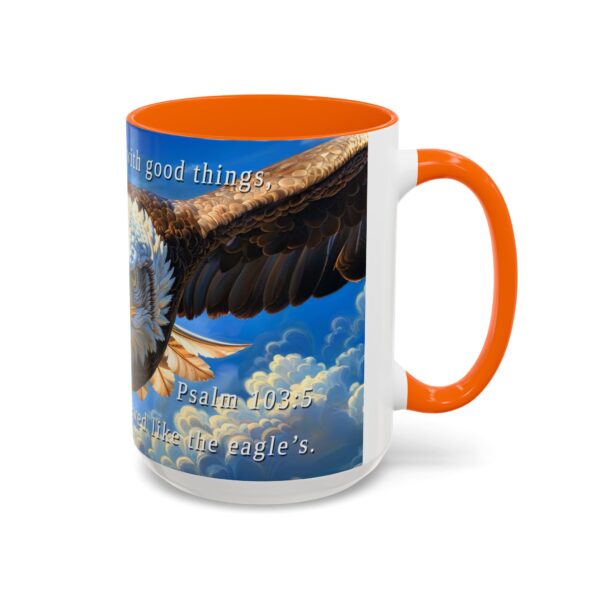 Our inspirational 'Soaring Eagle' and Psalm 103:5 'your youth is renewed like the eagles' design Ceramic Accent Coffee Mug Design is Perfect for Wedding Gifts, Inspirational Decor - Image 54