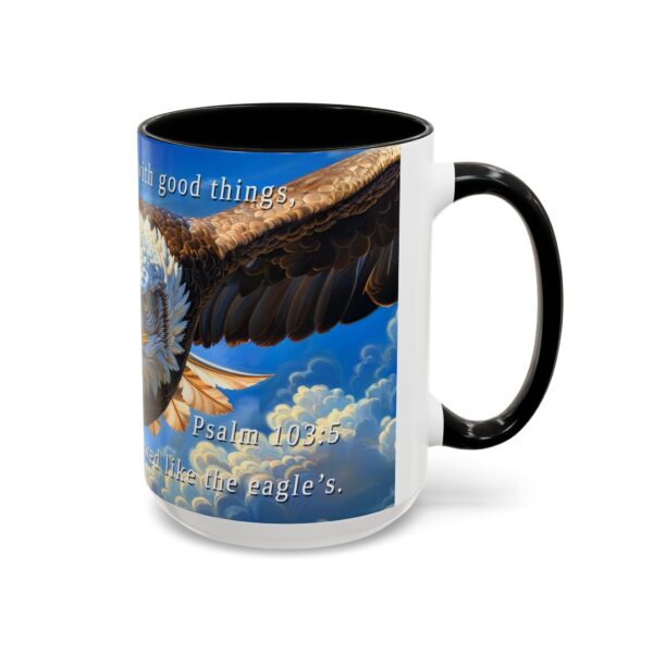 Our inspirational 'Soaring Eagle' and Psalm 103:5 'your youth is renewed like the eagles' design Ceramic Accent Coffee Mug Design is Perfect for Wedding Gifts, Inspirational Decor - Image 18