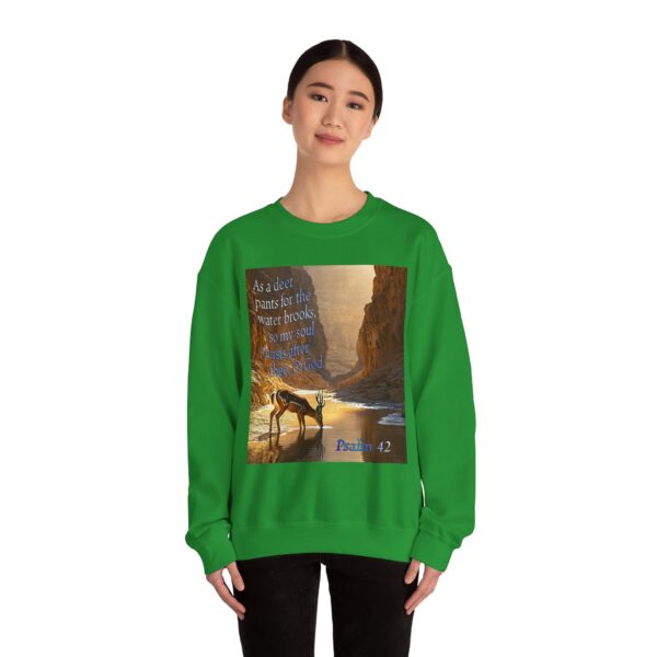 Crewneck Sweatshirt-with our inspirational Psalm 42 'As a Deer Pants' design! Vintage Inspired Faith Apparel, Gospel Fashion Unisex Heavy - Image 14