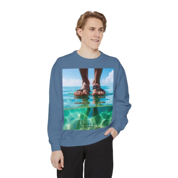 Sweatshirt Unisex Inspirational "Trust"-Walk on Water Design, Christian Apparel, Faith-Based Comfort, Religious Jumper, Gift for Believers - Image 22