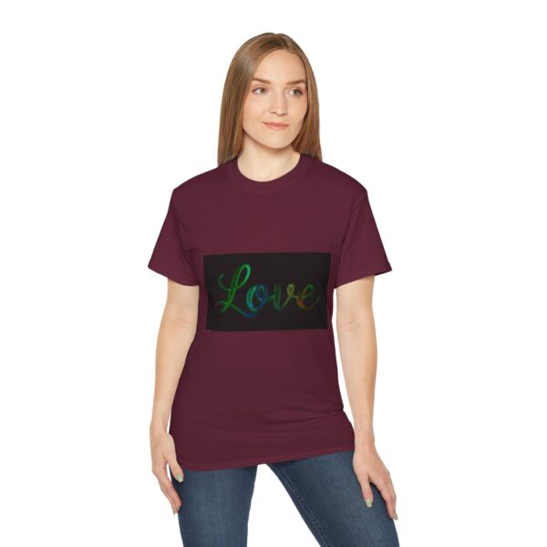 Our inspirational "Love" 'light in darkness' Design!! on a Christian Unisex Cotton T-Shirt, Faith Spiritual Apparel, Love Gift - Image 12