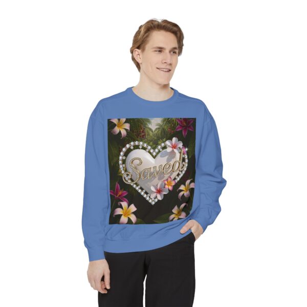 Sweatshirt Unisex with our Inspirational "Saved" 'Pure White Heart' Design! Faith Apparel Gospel Fashion Jumper, Pullover - Image 32