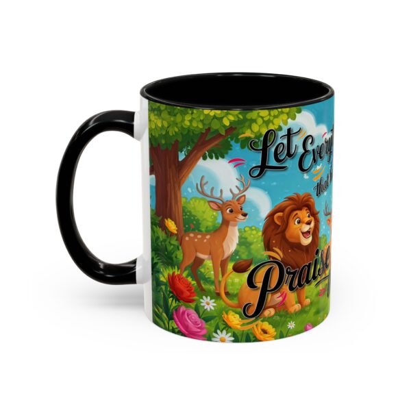 Our inspirational "Let Everything that has Breath Praise the Lord!" Ceramic Accent Coffee Mug Design is Perfect for Wedding Gifts, Inspirational Decor - Image 3