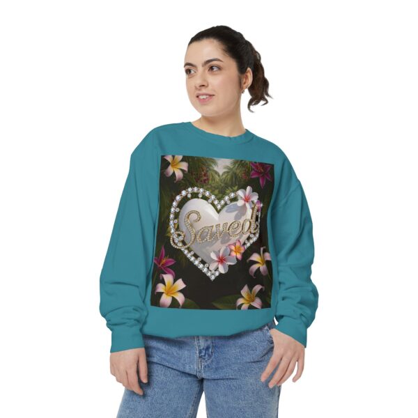 Sweatshirt Unisex with our Inspirational "Saved" 'Pure White Heart' Design! Faith Apparel Gospel Fashion Jumper, Pullover - Image 24