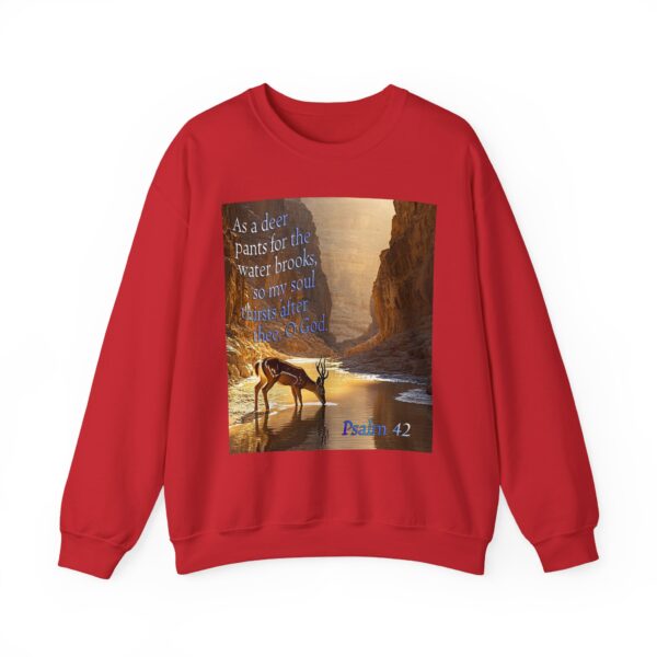 Crewneck Sweatshirt-with our inspirational Psalm 42 'As a Deer Pants' design! Vintage Inspired Faith Apparel, Gospel Fashion Unisex Heavy - Image 21