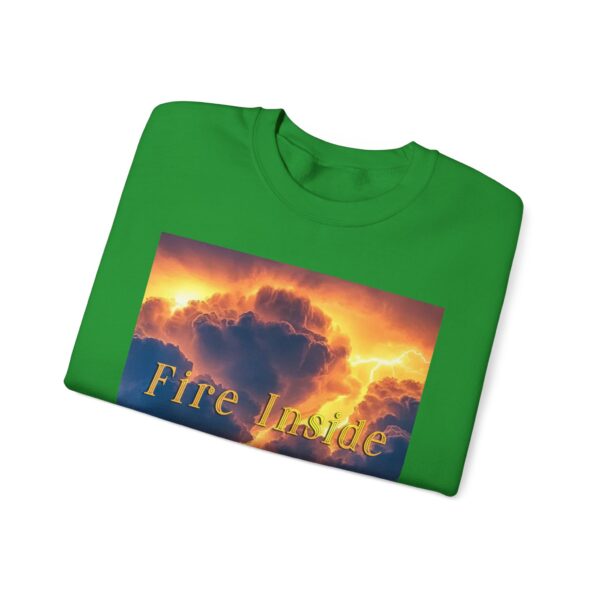 Crewneck Sweatshirt with our 'Storm Light' "Fire Inside" design! Beauty of Creation Tropical Storm Inspirational Sweatshirt Unisex - Image 25