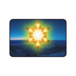 Inspirational Desk Mat 'Star of David over Israel' - Mouse Pad, Office Decor Desk Accessory, Gaming Pad, Computer Mat, Non-Slip