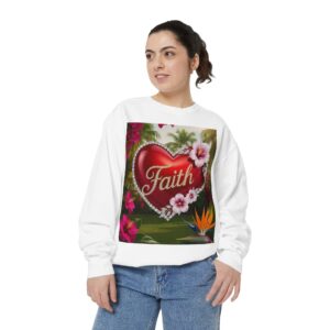 Sweatshirt Unisex Inspirational-With our "FAITH" 'Solid Red Heart' design! Beauty of Creation Tropical Beach Comfort, Jumper, Gift