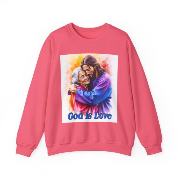 Crewneck Sweatshirt with our "God is Love" series with Jesus hugging Grandmother! Inspirational Biblical, Vintage Inspired, Gift - Image 38