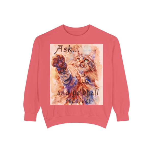 Sweatshirt Unisex Inspirational-With our "Ask ...and ye shall receive" Matt 7:7 featuring a Maine Coon Cat asking for a Treat! Jumper, Pullover - Image 31