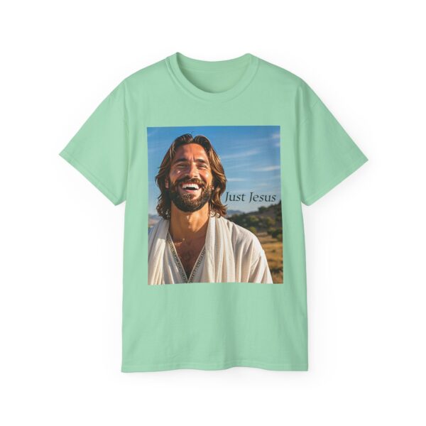 Our inspirational "Just Jesus" Design!! on a Christian Unisex Cotton T-Shirt, Faith Spiritual Apparel, Love Gift - Image 13