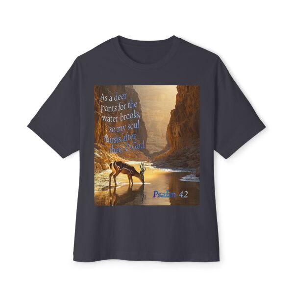 Psalm 42 Deer Panting Unisex Tee, Inspirational Israel Shirt, Oversized Box Tshirt, Religious Graphic Top, Travel Bible Verse Apparel - Image 11