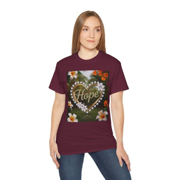 Our "Hope" Inspirational 'Diamond Ring Heart' Design Vintage Christian Faith Apparel Unisex Cotton T-Shirt, Thoughtful Quote, Philippians 4:8 - Image 12