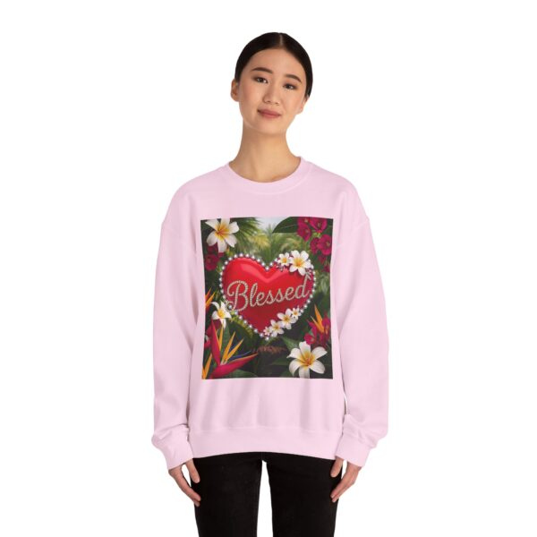 Crewneck Sweatshirt-with our Inspirational "Blessed" 'Solid Red Heart' Design!! Vintage Inspired Faith Apparel, Gospel Fashion Unisex Heavy - Image 20