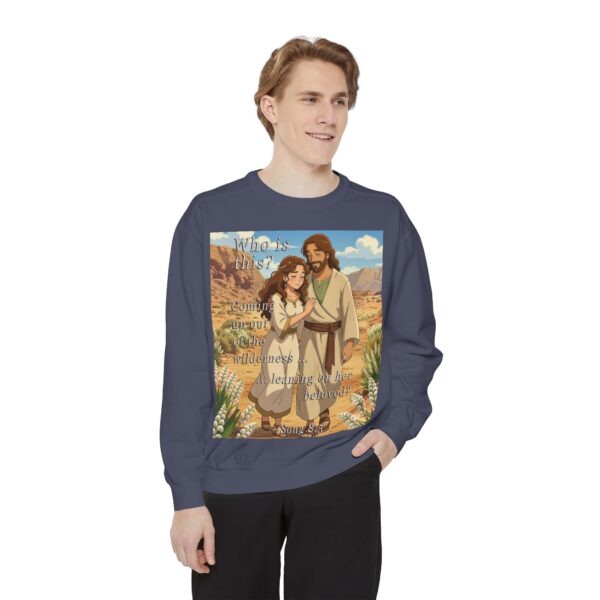 Sweatshirt Unisex Inspirational-with our "Who is this?" from Song of Solomon 8:5 design in ANIME style! Faith Apparel Gospel Fashion Jumper, Pullover - Image 35