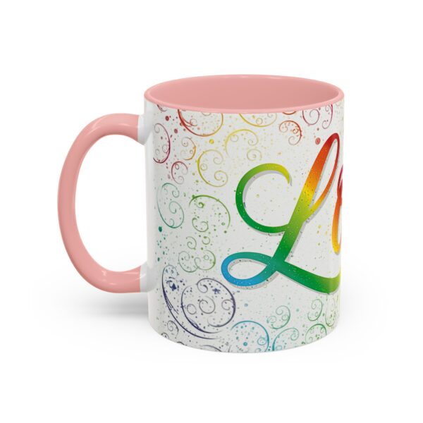 Our inspirational "Love" 'spirals' Ceramic Accent Coffee Mug Design is Perfect for Wedding Gifts, Inspirational Decor - Image 11