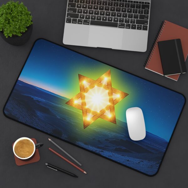Inspirational Desk Mat 'Star of David over Israel' - Mouse Pad, Office Decor Desk Accessory, Gaming Pad, Computer Mat, Non-Slip - Image 5